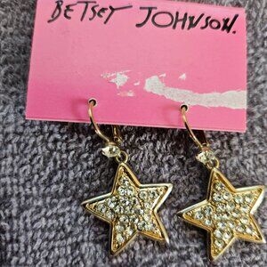 Betsey Johnson Diamond Star Earrings